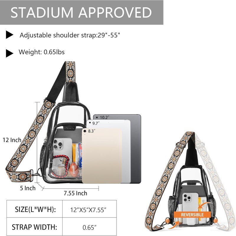 Mroede Clear Bag for Stadium Events Approved Clear Purses for Women Crossbody Transparent Bag Stadium Bags for Concert Sport - Image 4